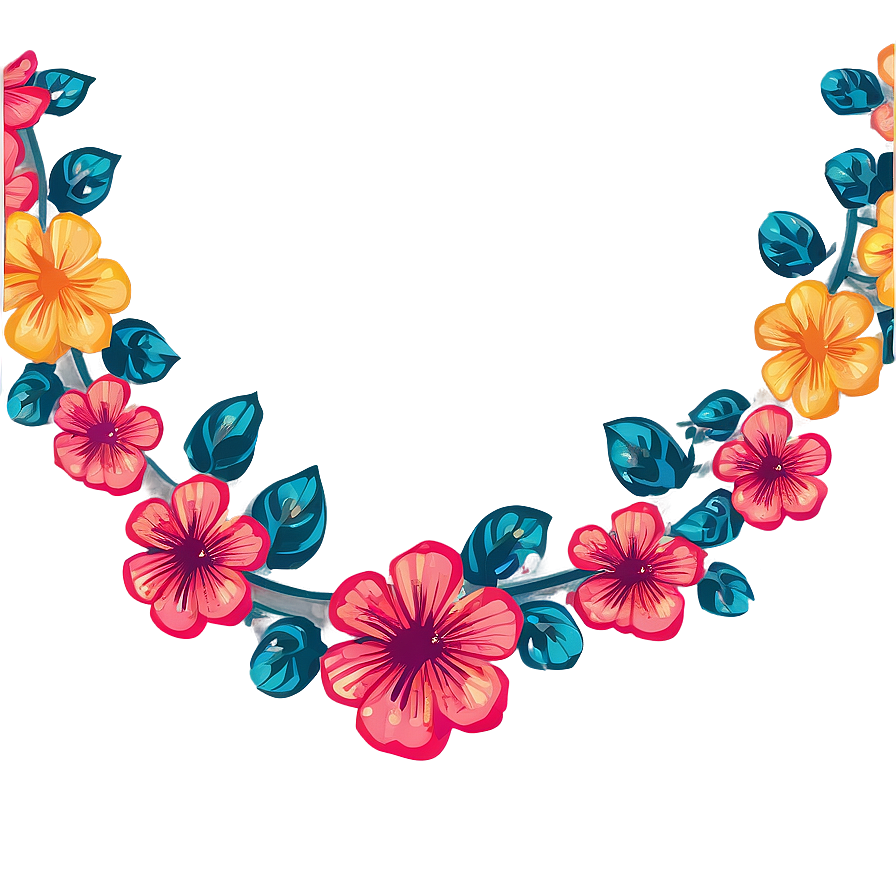 Retro Flower Festoon Png Obu