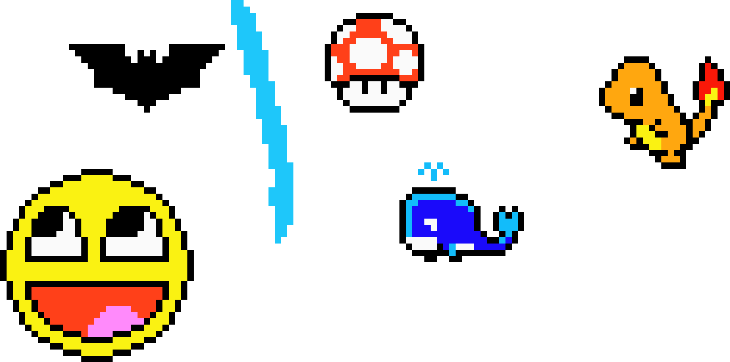 Retro Game Icons Pixel Art PNG with transparent background