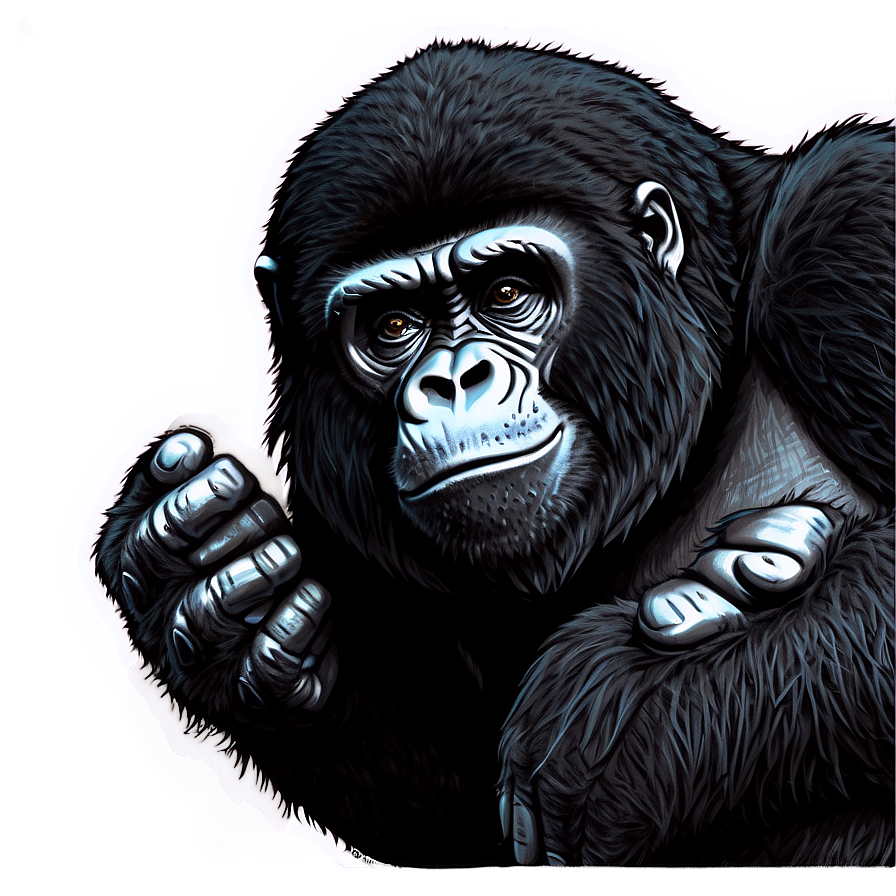 Retro Gorilla Sticker Png Woi72