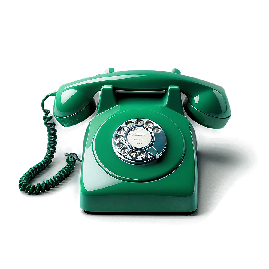 Retro Green Phone Png Pcm