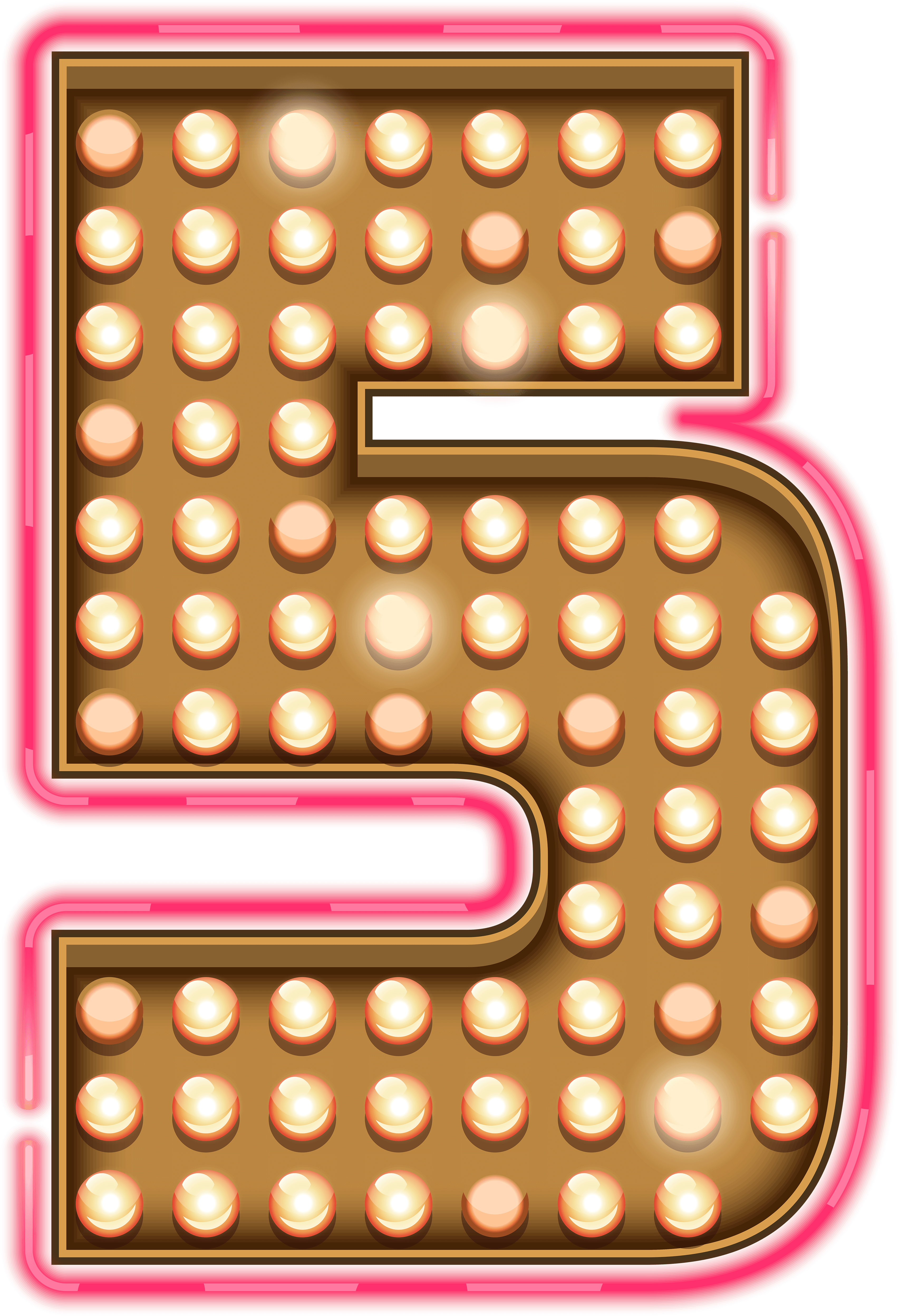 Number Five Neon Lights Transparent Png Clip Art Image - Neon Light Numbers Png, Png Download PNG with transparent background