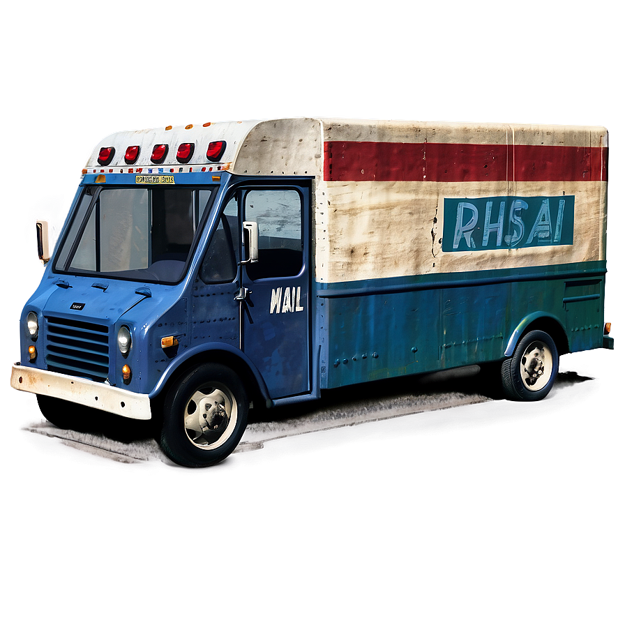 Retro Mail Truck Sketch Png 81