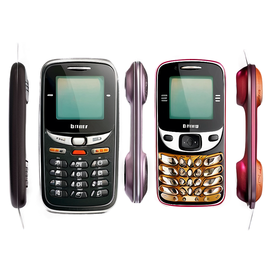 Retro Mobile Phone Design Png Plh42