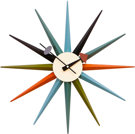 Retro Multicolor Starburst Clock