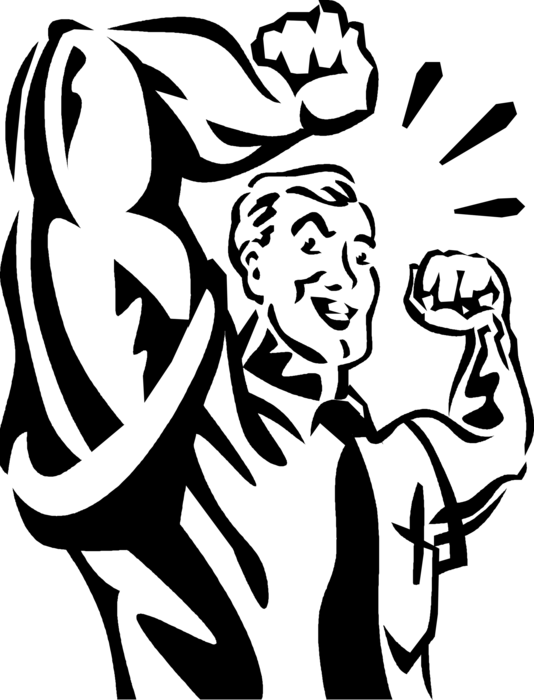 Vector Illustration Of Businessman Strongman Bodybuilder - Muscular Businessman Clipart, HD Png Download PNG with transparent background
