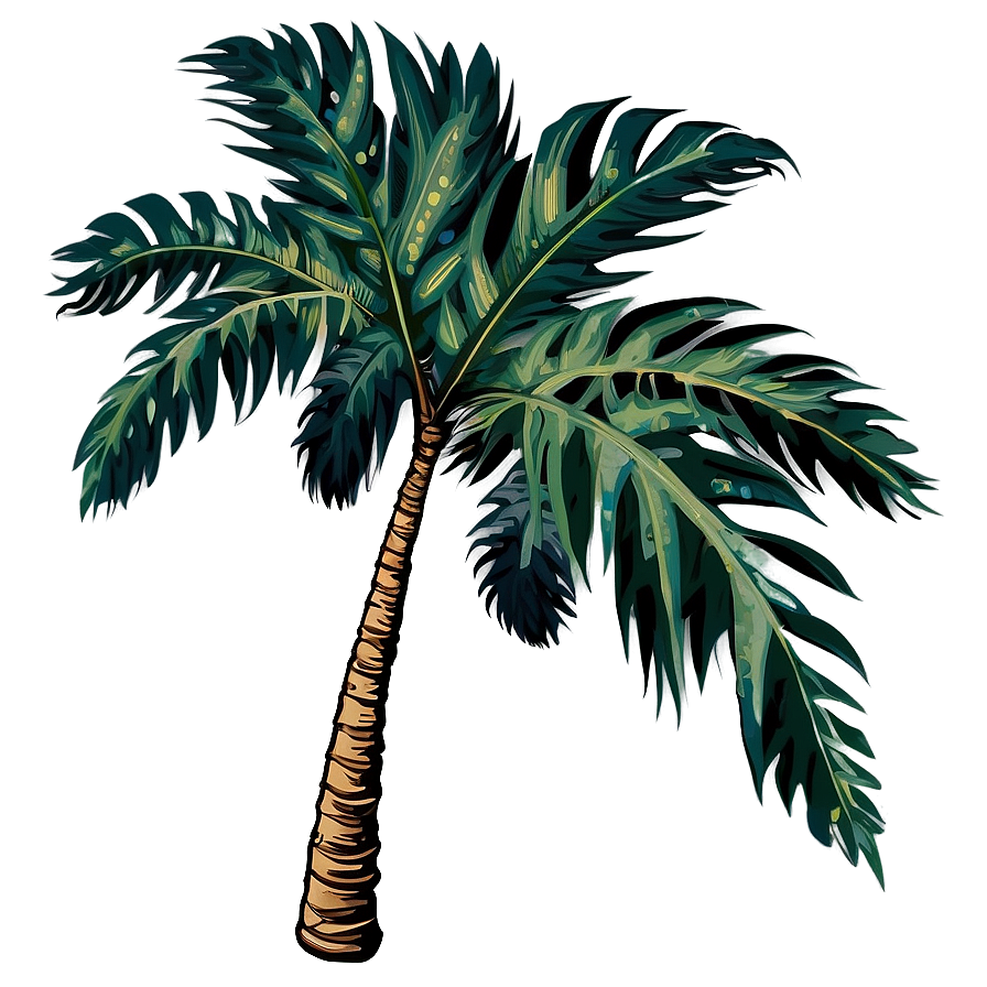 Retro Palm Leaves Png Yqf36