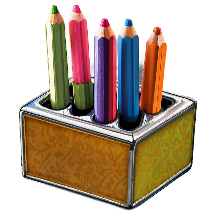 Retro Pencil Holder Png Exf