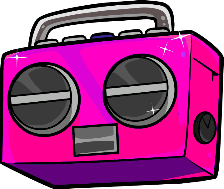 Retro Pink Boombox Illustration