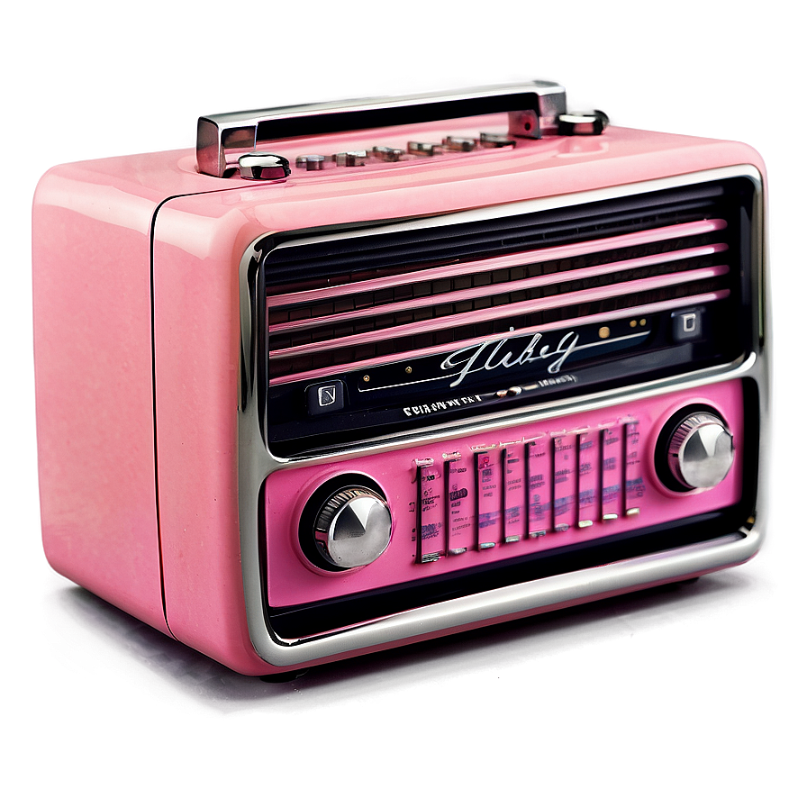 Retro Pink Radio Png Any8