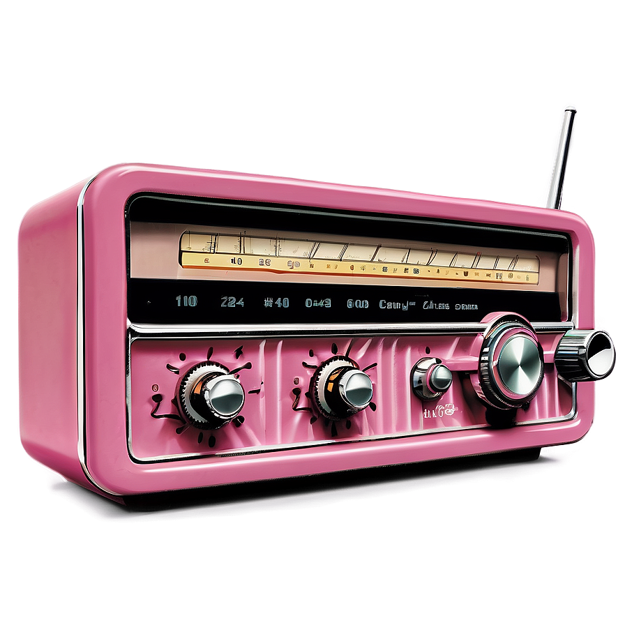 Retro Pink Radio Png Oxf78