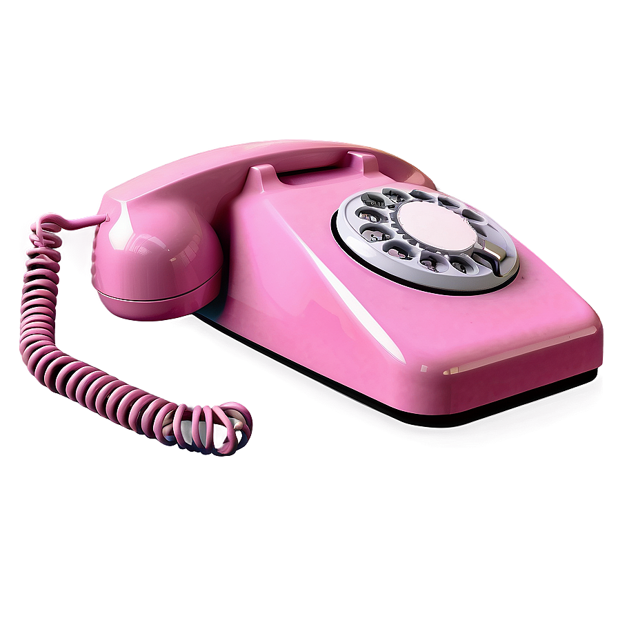 Retro Pink Telephone Png 05252024