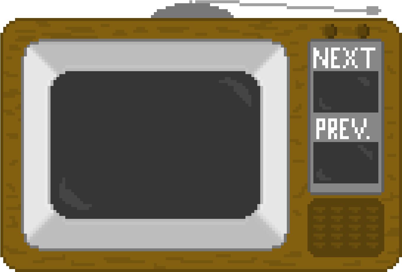 Retro Pixel Art Frameand Remote PNG with transparent background