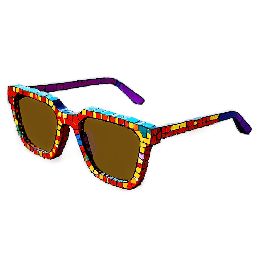 Retro Pixelated Sunglasses Png Hdj66