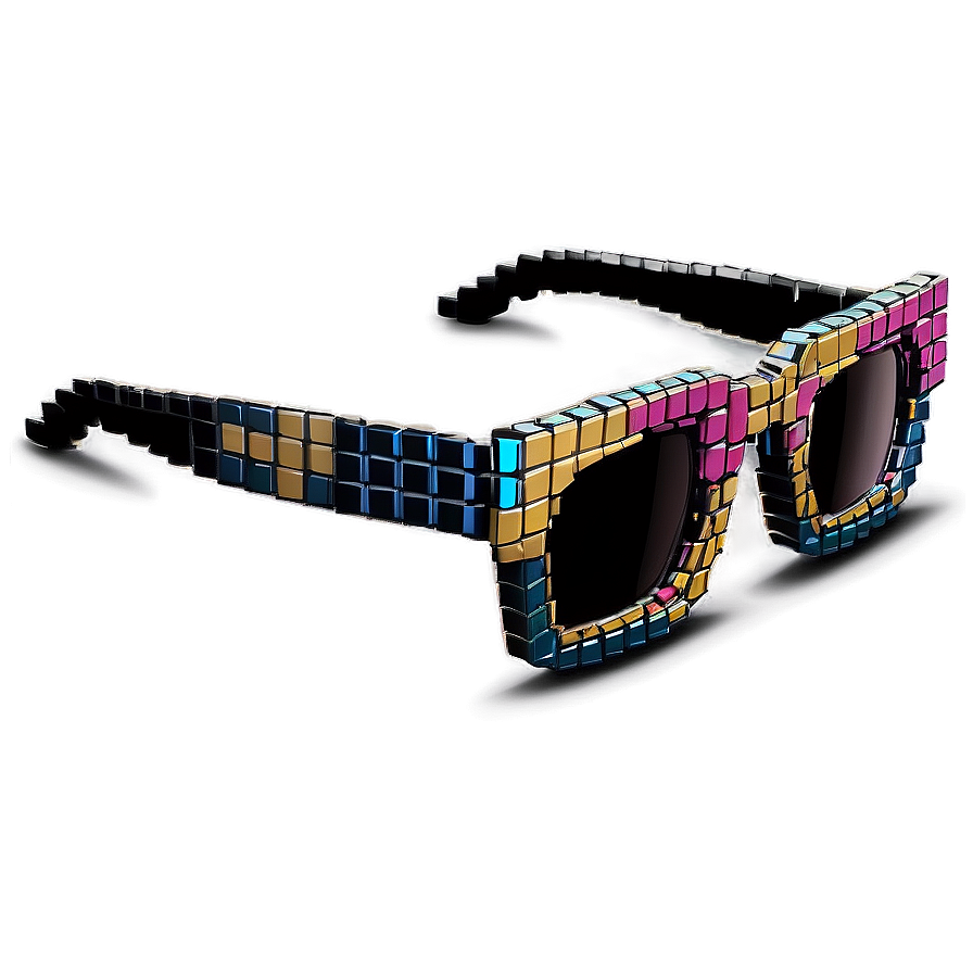 Retro Pixelated Sunglasses Png Hmg