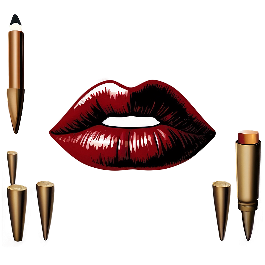 Retro Red Lips Style Png 06112024