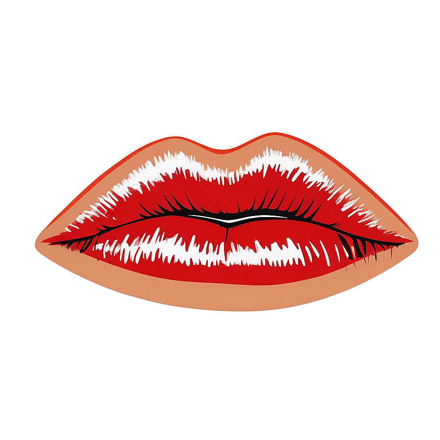 Retro Red Lips Style Png 13