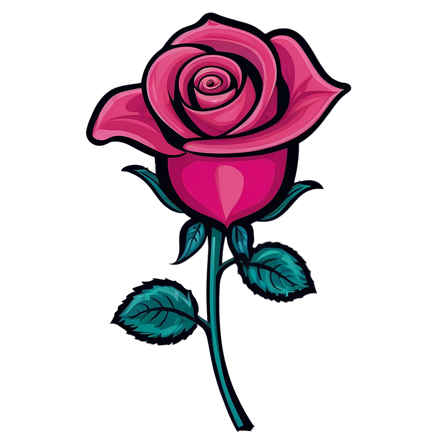 Retro Rose Artwork Png Htv78