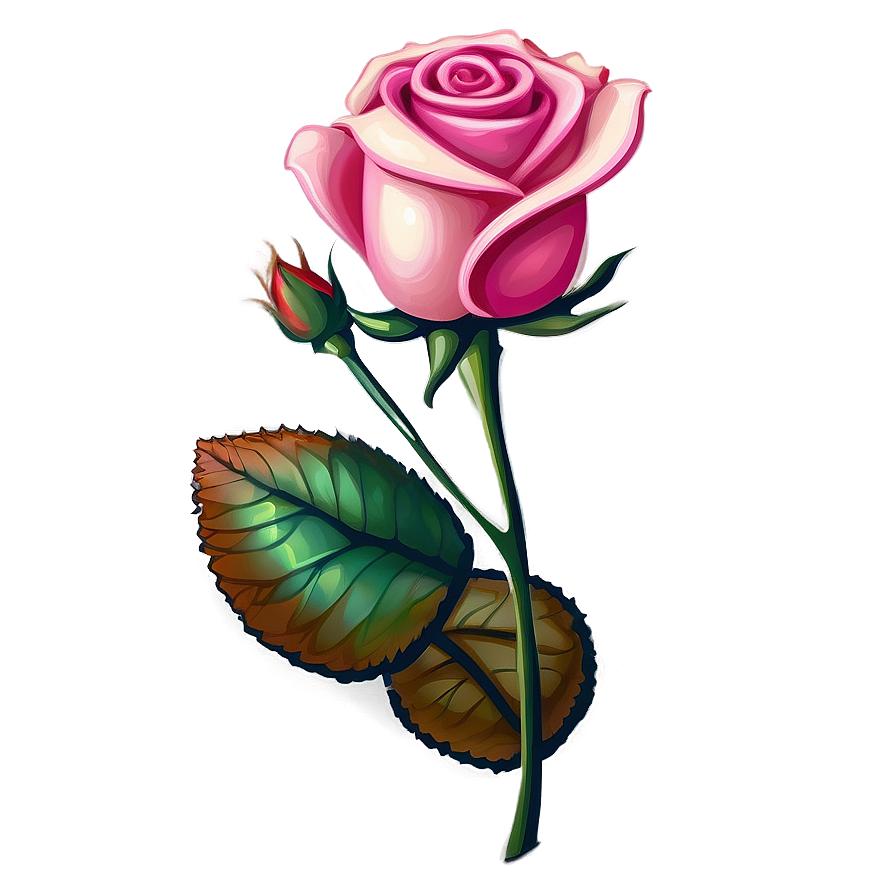 Retro Rose Artwork Png Rcw