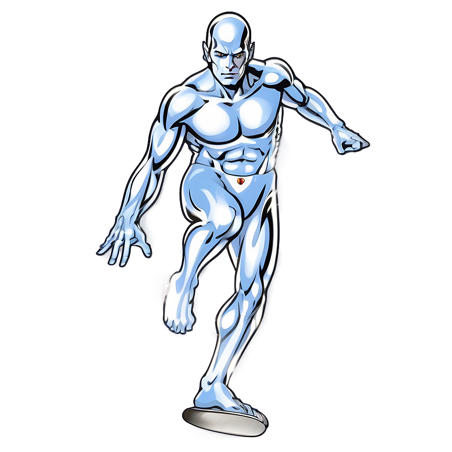 Retro Silver Surfer Poster Png 80