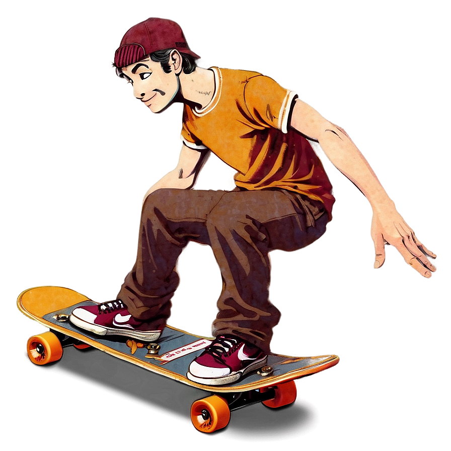 Retro Skateboarding PNG jcd4 PNG image with a transparent background, free high-resolution download
