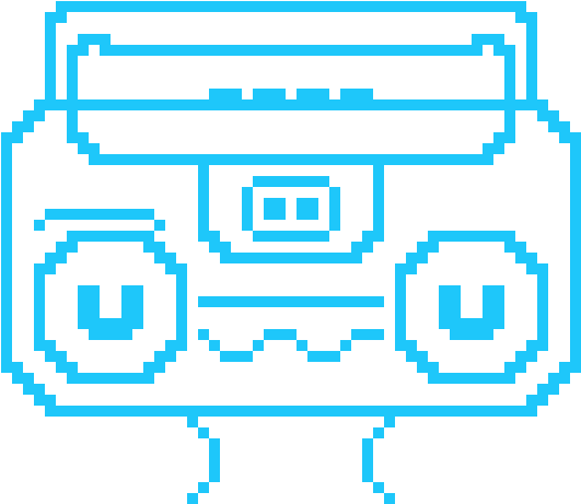 Retro Style Boombox Pixel Art