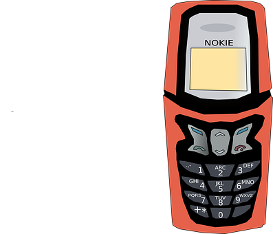Retro Style Flip Phone Illustration PNG with transparent background