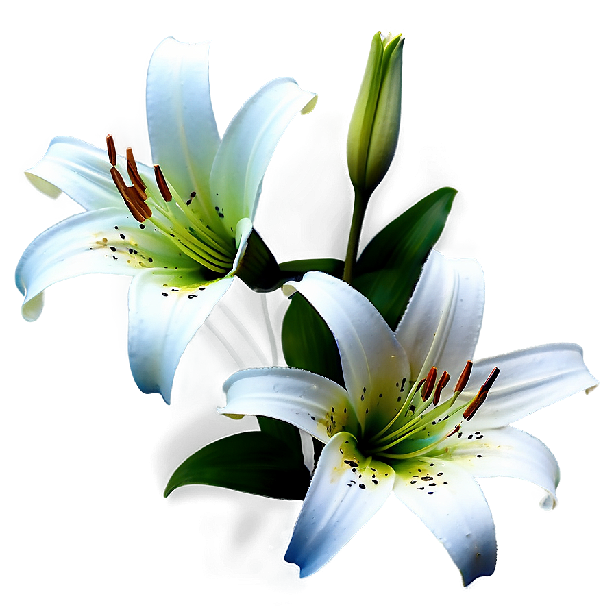 Retro Style Lilies Png 06282024