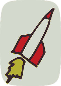 Retro Style Rocket Illustration PNG with transparent background