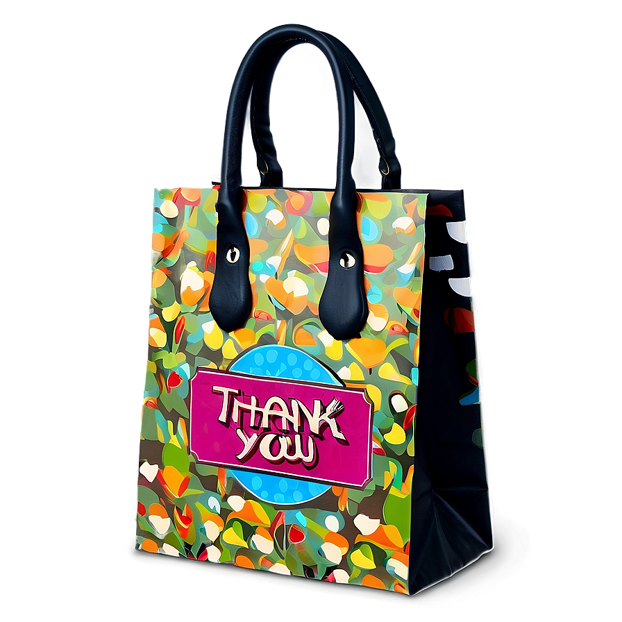 Retro Style Thank You Bag Png 06292024