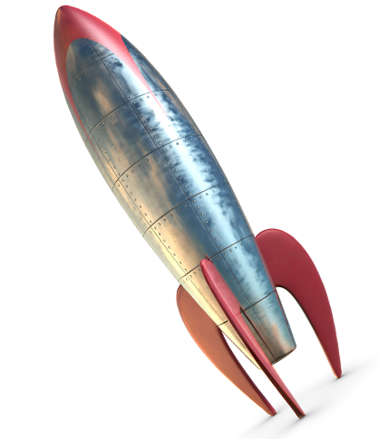 Retro Styled Rocket Illustration