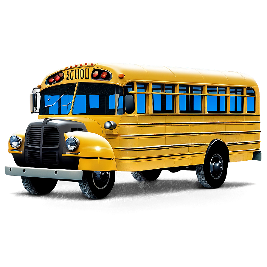 Retro Styled School Bus Png Tjr23