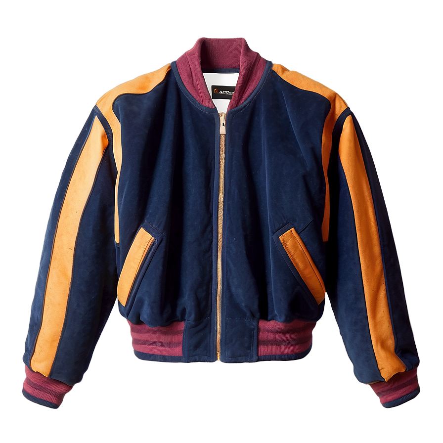 Retro Suede Bomber Jacket Png 17