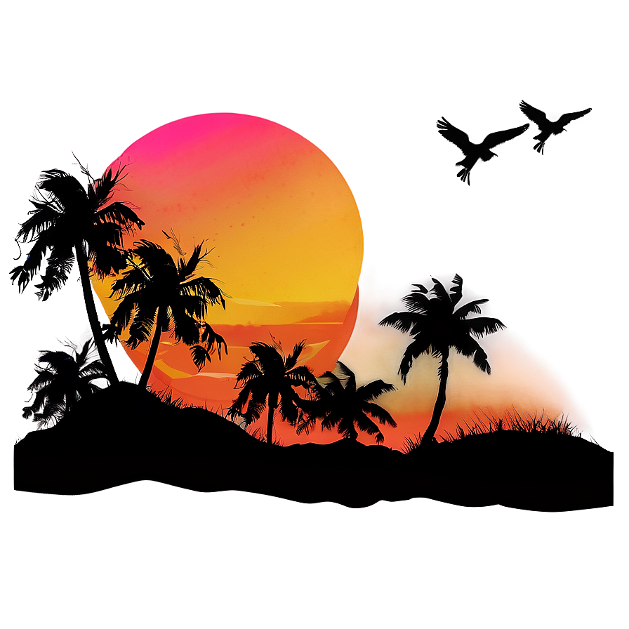 Retro Sunset Graphic PNG 06242024 PNG with transparent background