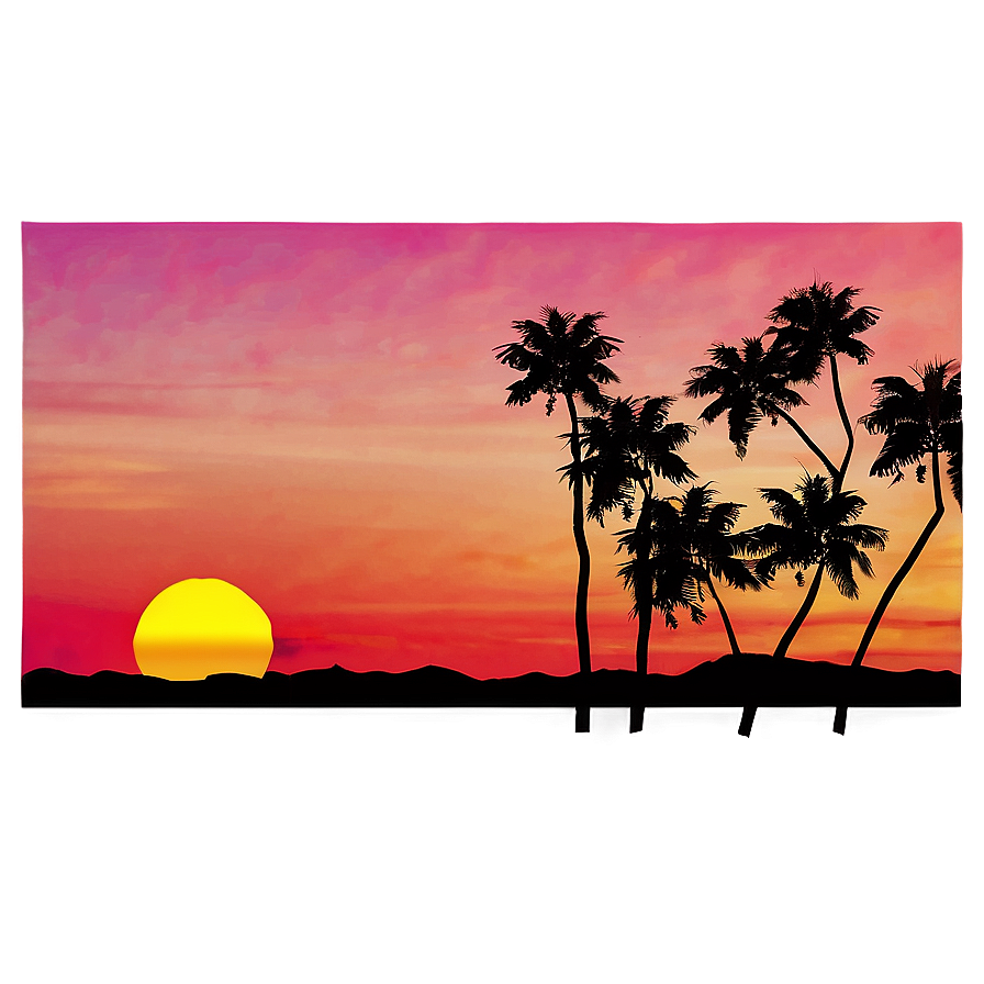 Retro Sunset Scenery PNG 06252024 PNG with transparent background