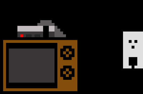 Retro T Vand Game Console Pixel Art