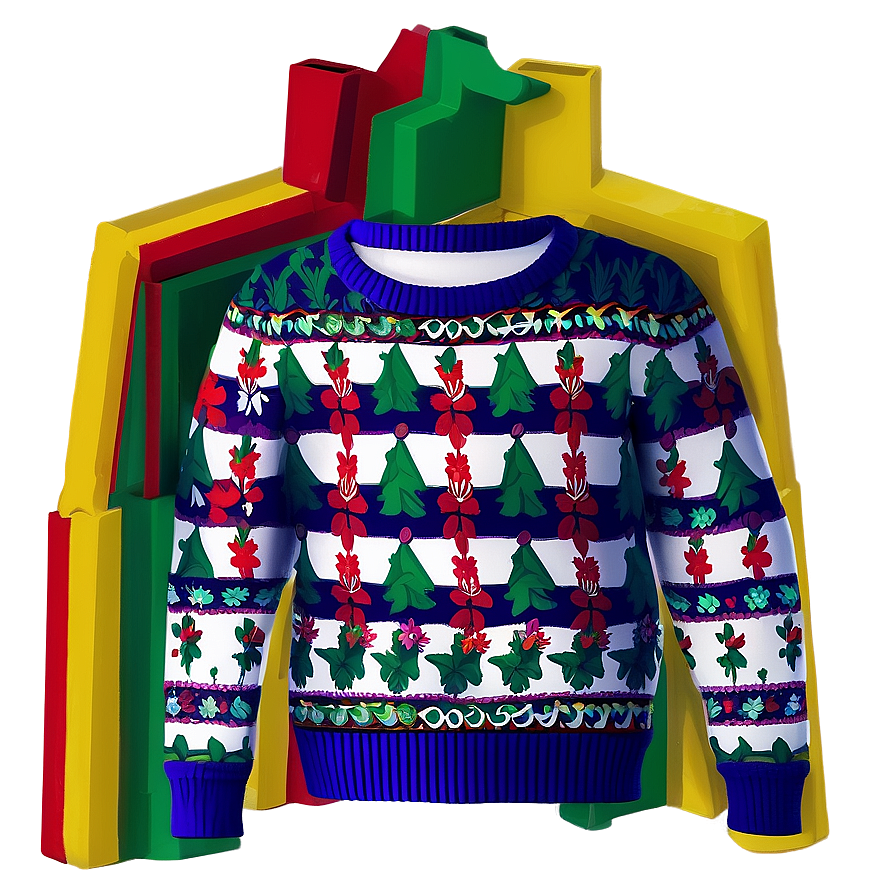 Retro Ugly Christmas Sweater Png 06122024