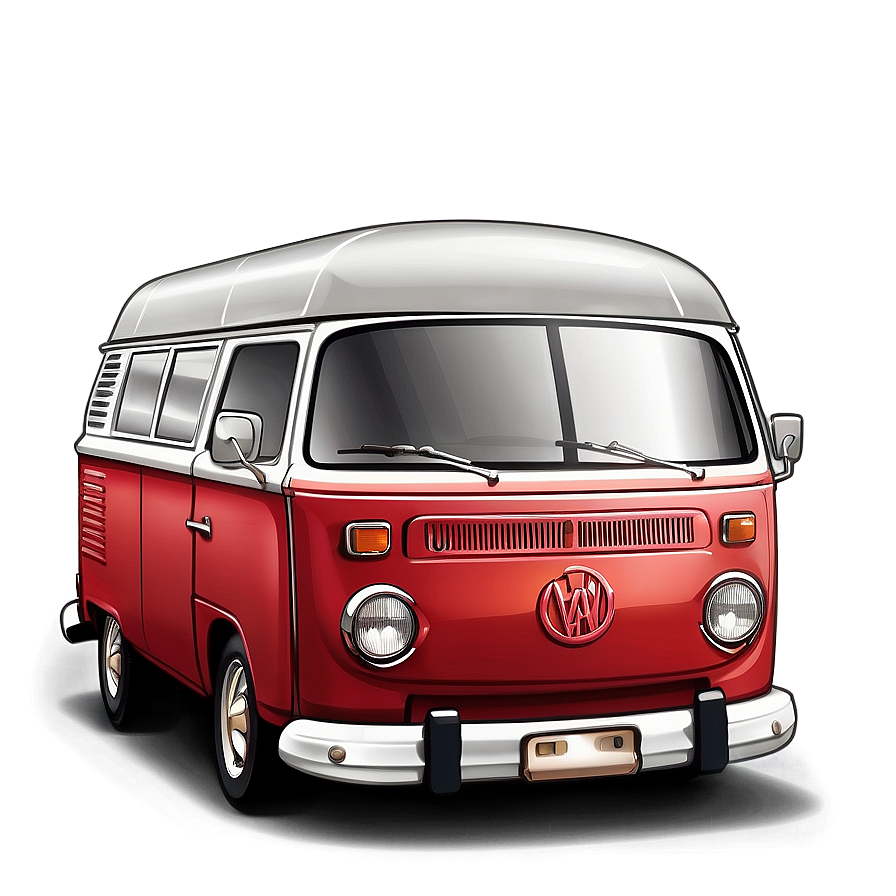Retro Van Clipart PNG 06202024 PNG with transparent background