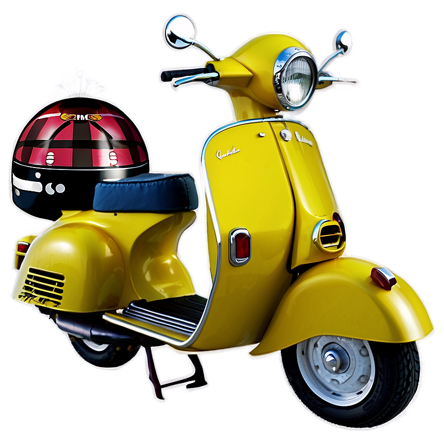 Retro Vespa With Helmet Png 06252024