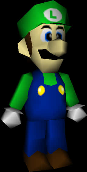 Retro3 D Luigi Graphic PNG with transparent background