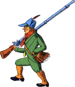 Revolutionary Soldier Carrying Musket PNG with transparent background