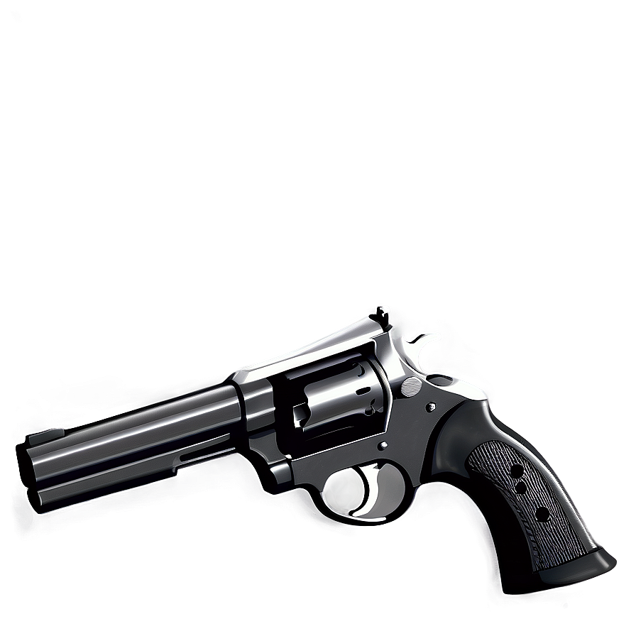 Revolver In Black And White Png 15