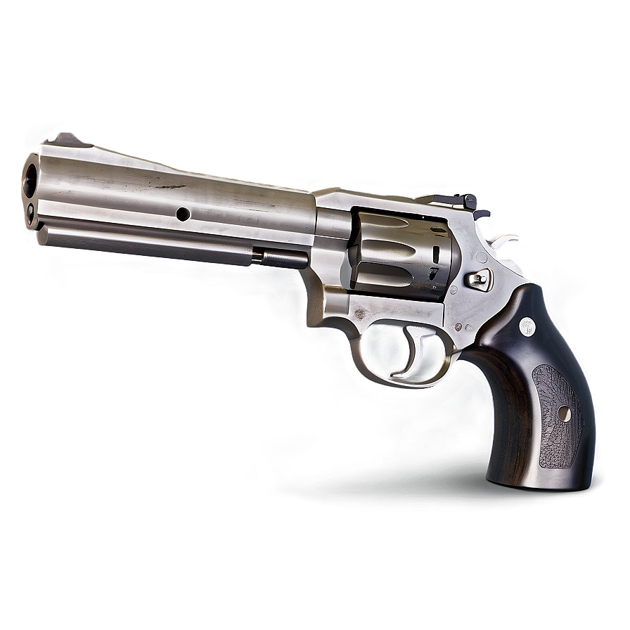 Revolver On Wooden Table Png Qsk