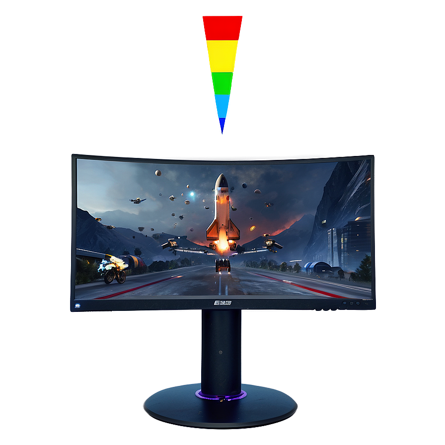 RGB Gaming Monitor PNG 06212024 PNG image with a transparent background, free high-resolution download