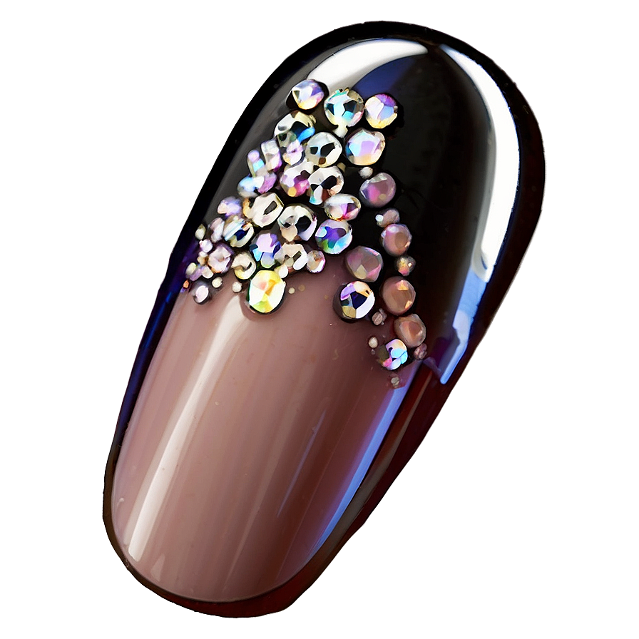 Rhinestone Single Acrylic Nail Png 06272024