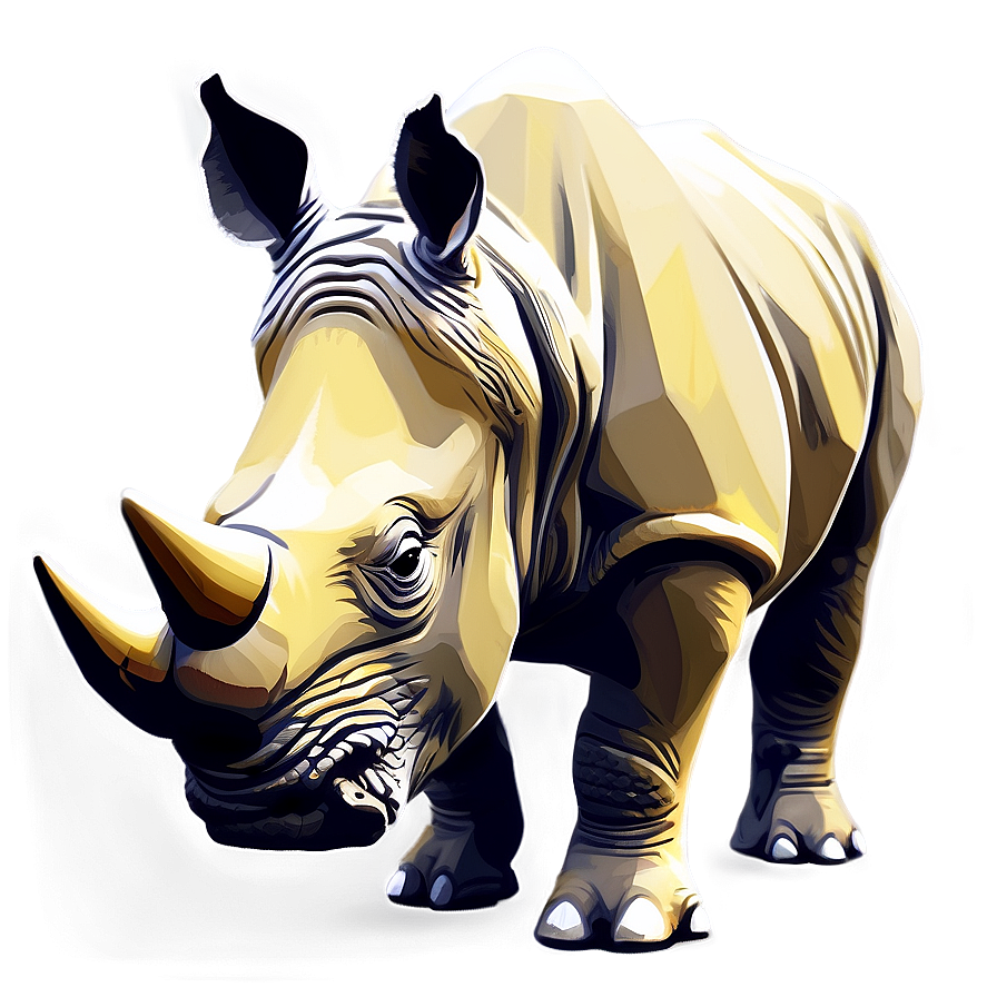 Rhino Digital Painting Png Qqe10