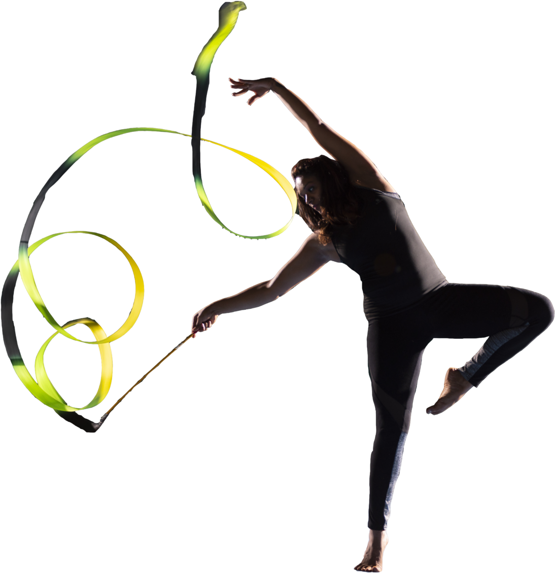 Rhythmic Gymnast With Ribbon Dance