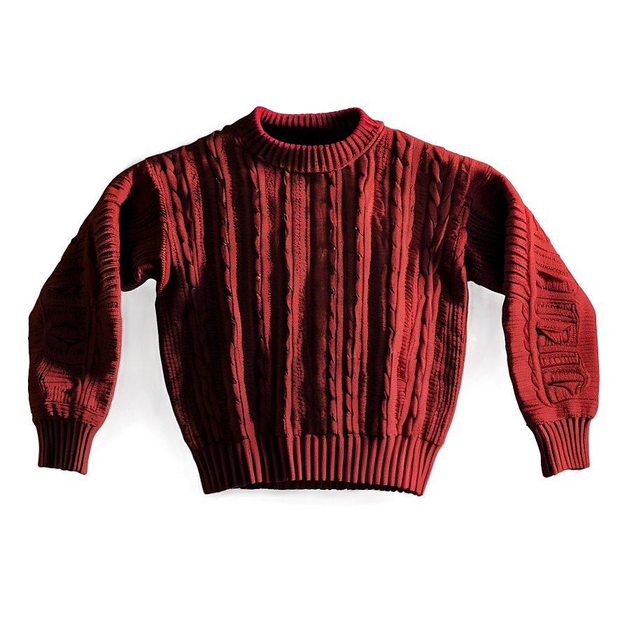 Ribbed Red Sweater Png Skg