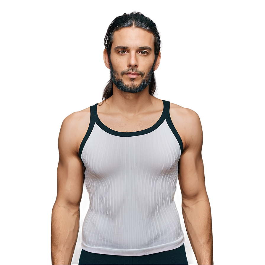 Ribbed White Tank Top Texture Png Omb51