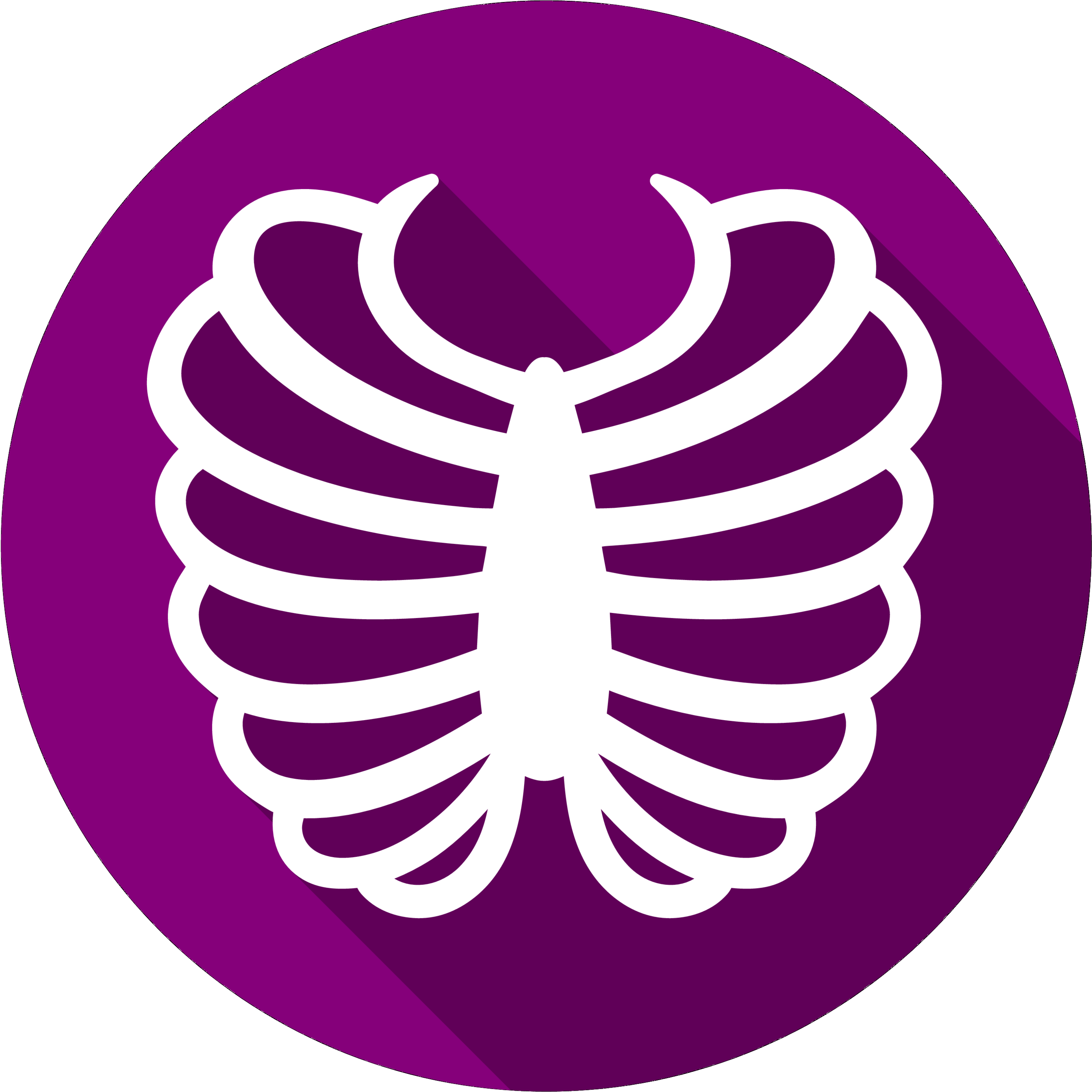 Ribcage Icon Purple Background PNG with transparent background