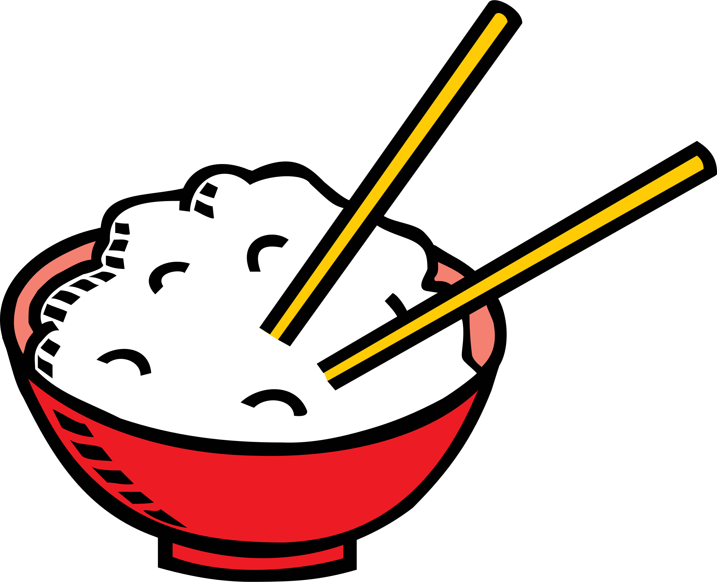 Rice Bowl With Chopsticks Vector